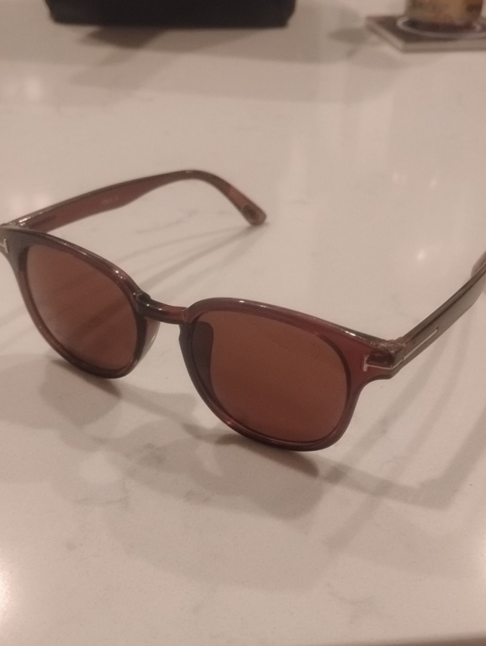 Tom Ford Brown Round Sunglasses